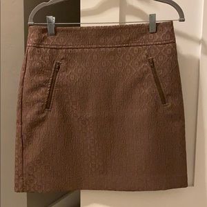 Loft Size 6 Mauve Zipper Front Mini Skirt